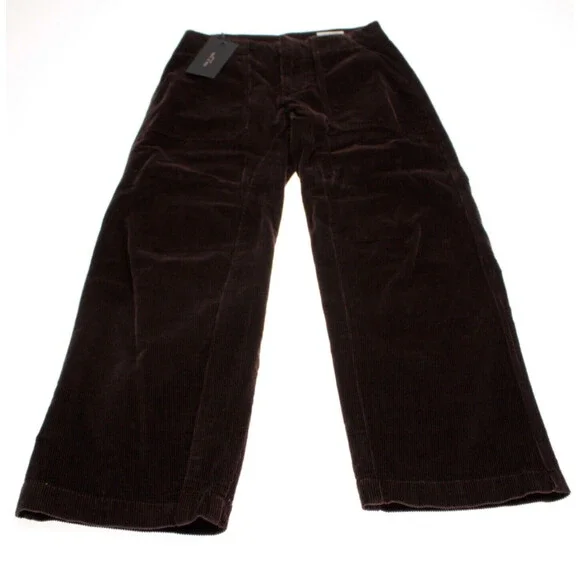 Rag & Bone NWT Leyton Casual Corduroy Pants Size 2 US Solid Brown Cotton Blend